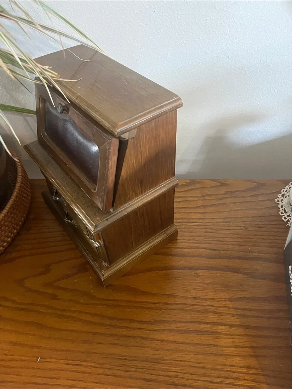 Vintage wooden secretary, desk, jewelry box